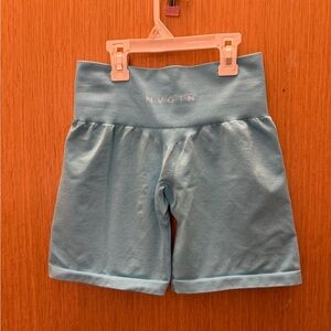 NVGTN Light Blue High-Waist Bike Shorts